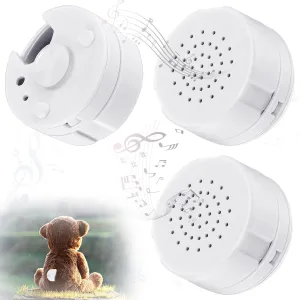 Konohan 3 Pcs Voice Recorder for Stuffed Animal Bear Mini Device, DIY Custom Voice Message Toy for Dolls, Plush Toys and Pillows(60s Edition)