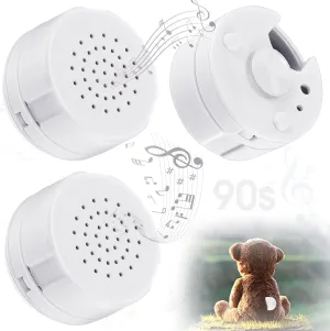 Konohan 3 Pcs Voice Recorder for Stuffed Animal Bear Mini Device, DIY Custom Voice Message Toy for Dolls, Plush Toys and Pillows(90s Edition)