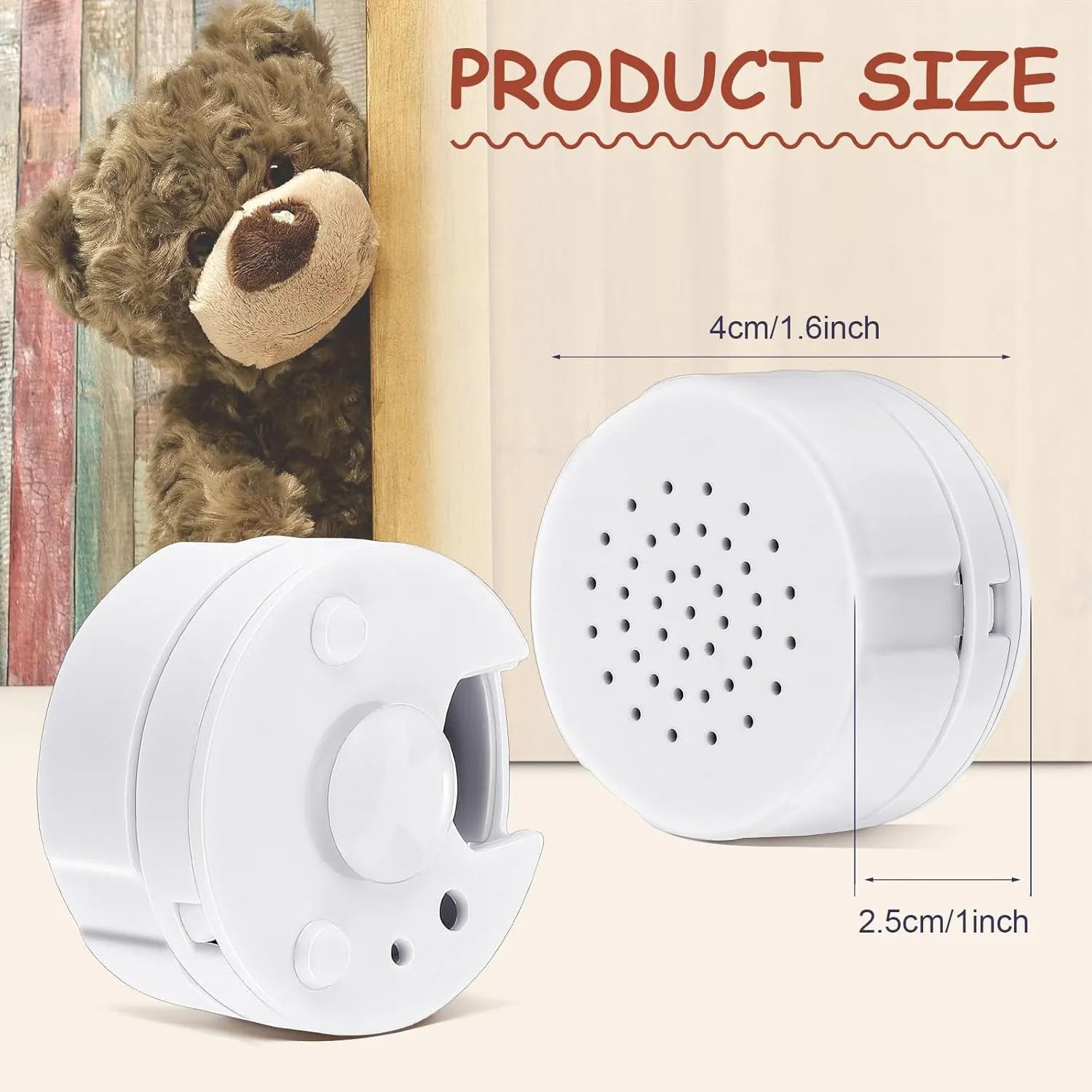 Konohan 3 Pcs Voice Recorder for Stuffed Animal Bear Mini Device, DIY Custom Voice Message Toy for Dolls, Plush Toys and Pillows(90s Edition)