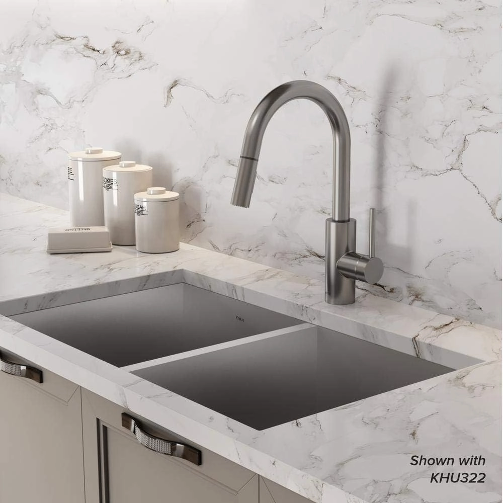 Kraus Oletto Spot Free Stainless Steel Dual Function Kitchen Faucets with Pull Down Sprayer, KPF-2620SFS