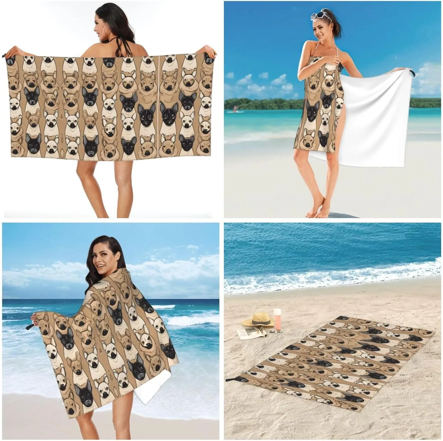 Labrador Retriever Dogs Premium Compact Microfiber Travel Towel-Featherlight & Quick Dry,Sand-Resistant Beach Towel for Swimming,Camping,Vacation Essentials with Carry Pouch
