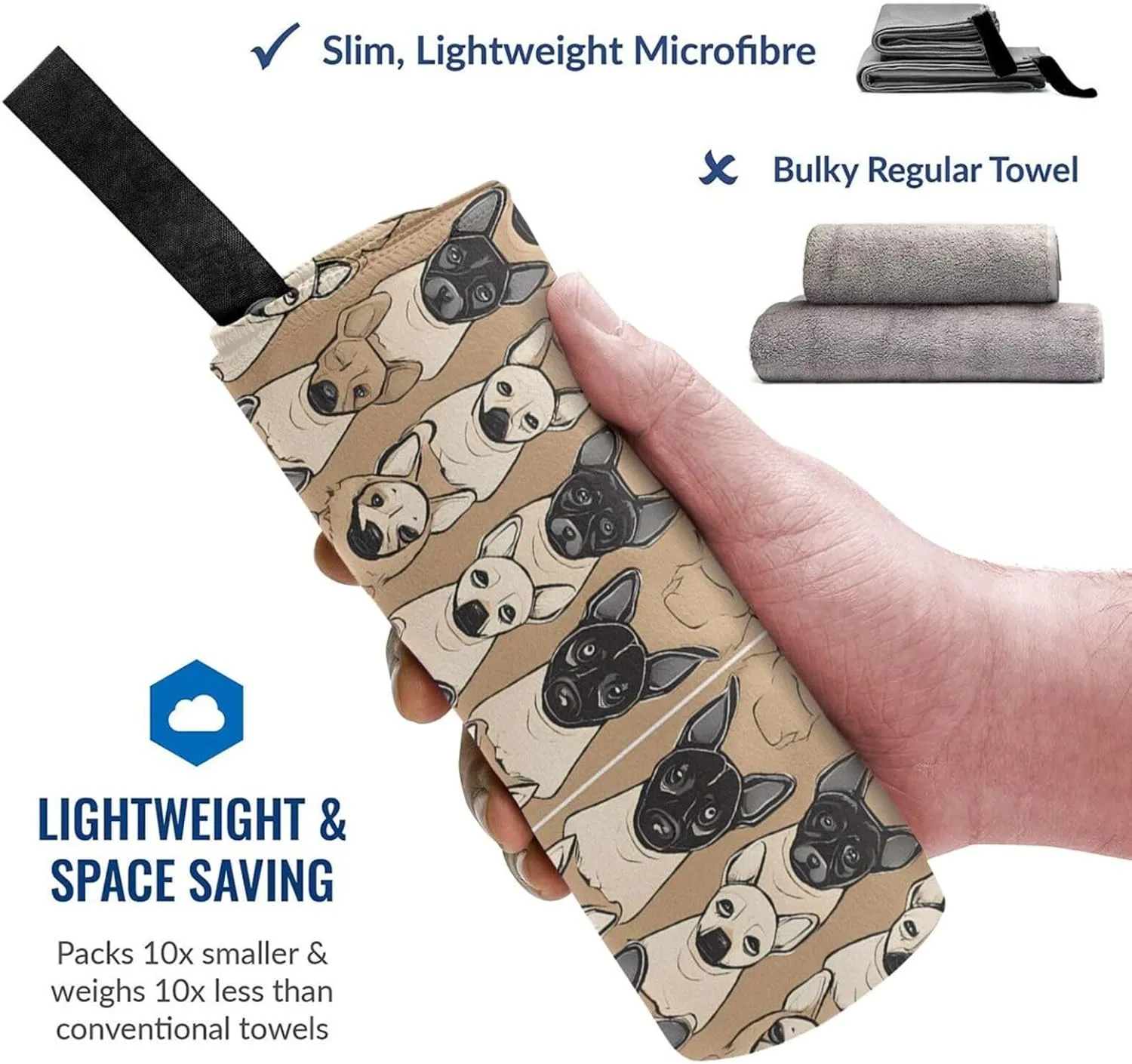 Labrador Retriever Dogs Premium Compact Microfiber Travel Towel-Featherlight & Quick Dry,Sand-Resistant Beach Towel for Swimming,Camping,Vacation Essentials with Carry Pouch