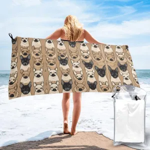 Labrador Retriever Dogs Premium Compact Microfiber Travel Towel-Featherlight & Quick Dry,Sand-Resistant Beach Towel for Swimming,Camping,Vacation Essentials with Carry Pouch