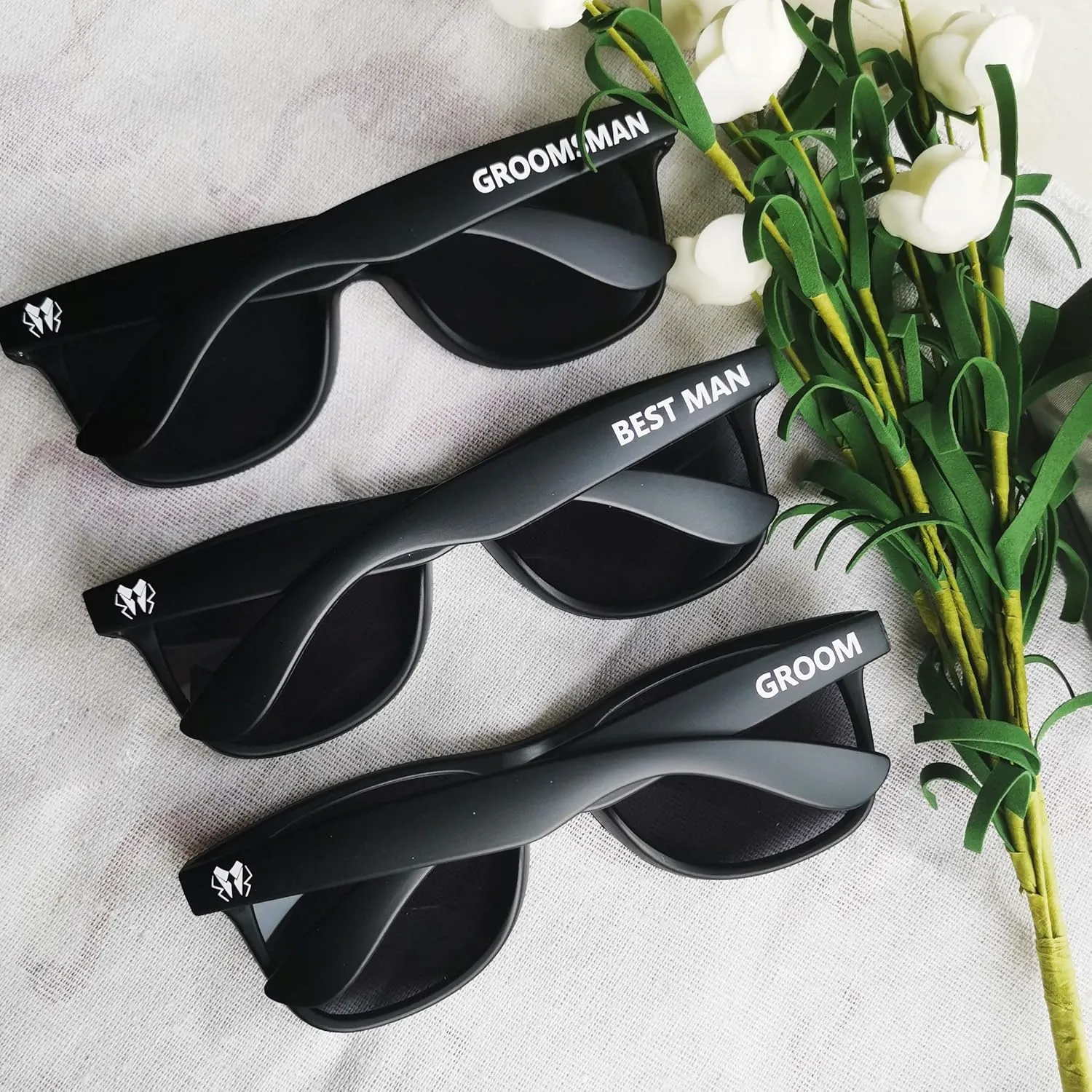 LADY&HOME Bachelor Party 7pcs Wedding Sunglasses for Groom, Best Man, Groomsmen Gifts Wedding Favor