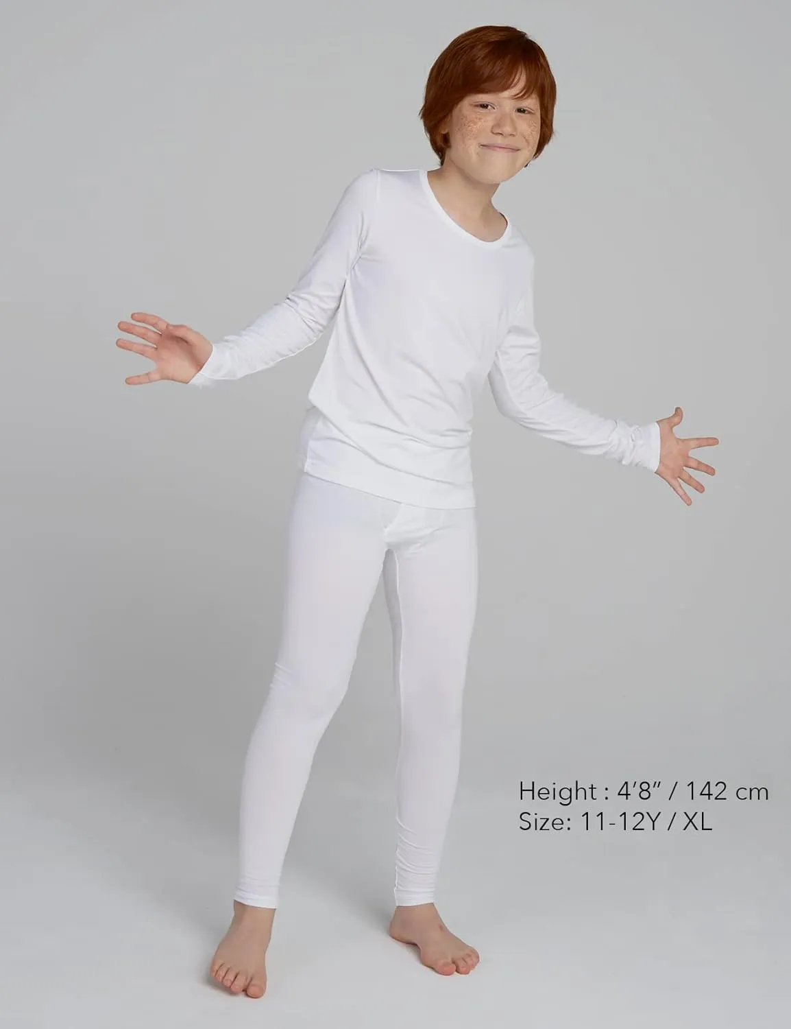 LAPASA Boys Thermal Underwear Set Fleece Lined Long John Base Layer Top & Bottom Ski Winter Extreme Cold B03