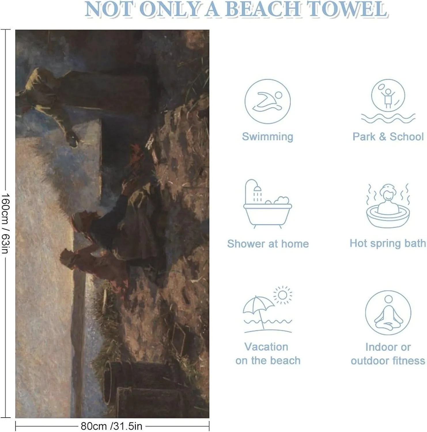 Large Beach Towel Microfiber Quick Dry Sand Free Oversized Pool Towel Lightweight Travel Towel Soft Absorbent Bath Blanket for Swimming Camping Yoga Outdoor Essentials 63×31.5in Cooking By River