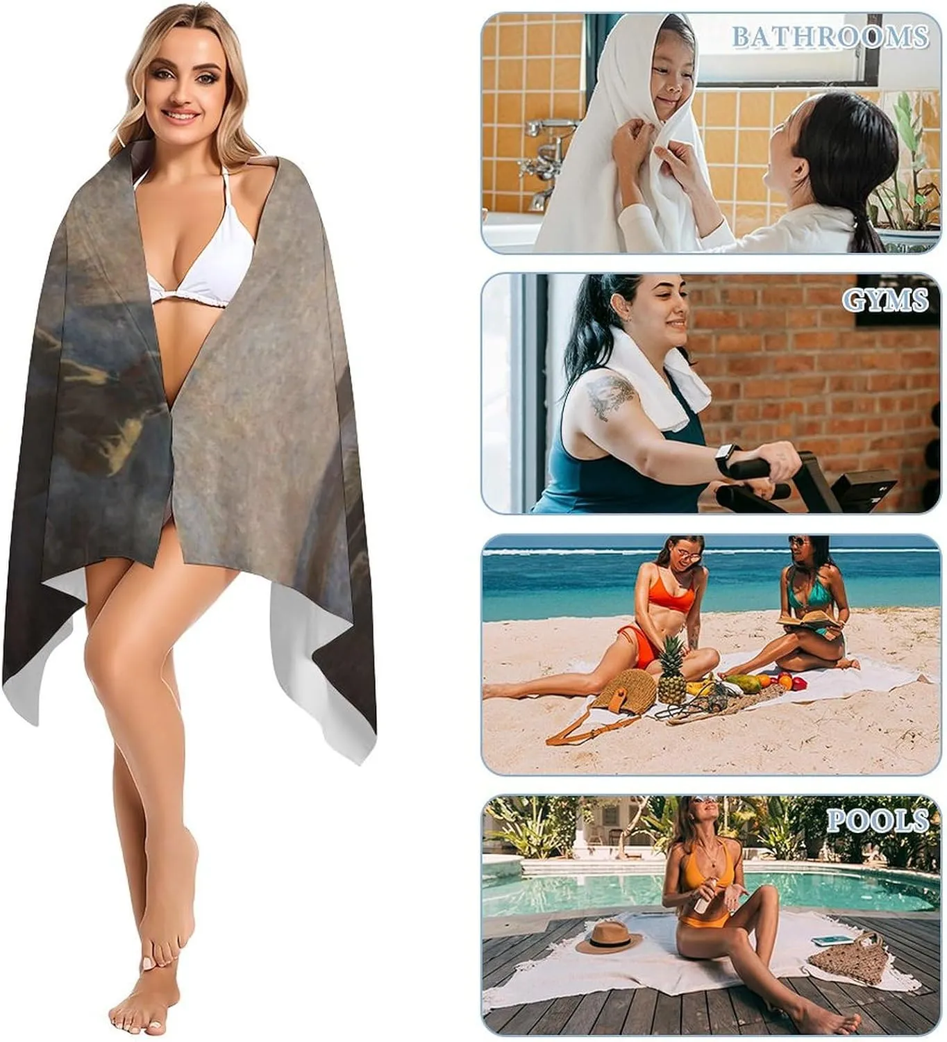 Large Beach Towel Microfiber Quick Dry Sand Free Oversized Pool Towel Lightweight Travel Towel Soft Absorbent Bath Blanket for Swimming Camping Yoga Outdoor Essentials 63×31.5in Cooking By River