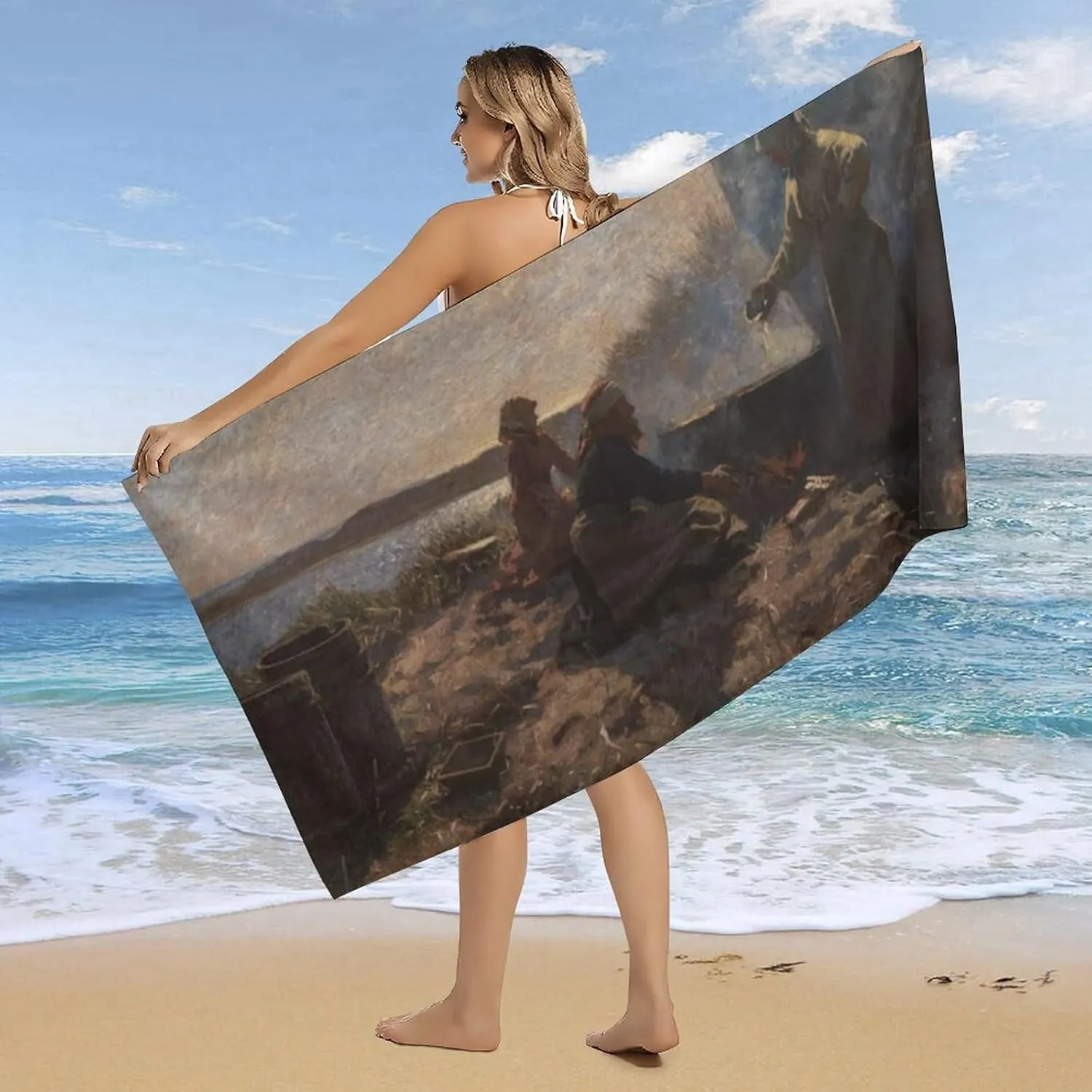 Large Beach Towel Microfiber Quick Dry Sand Free Oversized Pool Towel Lightweight Travel Towel Soft Absorbent Bath Blanket for Swimming Camping Yoga Outdoor Essentials 63×31.5in Cooking By River