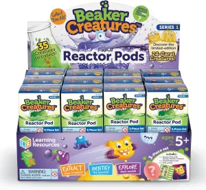 Learning Resources Beaker Creatures Reactor Pod, 24 Pack Pods, Homschool, Science Alien Collectibles, STEM, Assorted Colors, Ages 5 