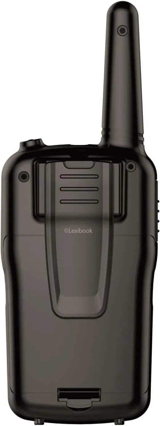 Lexibook Walkie-talkies for Kids, Toys Long Range 8km / 5 Miles, LCD Screen, Digital Sound, Indoor and Outdoor Communication Game, Belt Clip, Black, TW58US