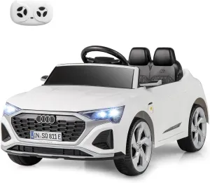 Licensed Audi SQ8 Ride on Car by INFANS, Battery Powered Electric Vehicle for with Remote Control, Adjustable Music, LED Lights, Suspension, Driving Toy Gift for Kids Toddler Age 3  (White)