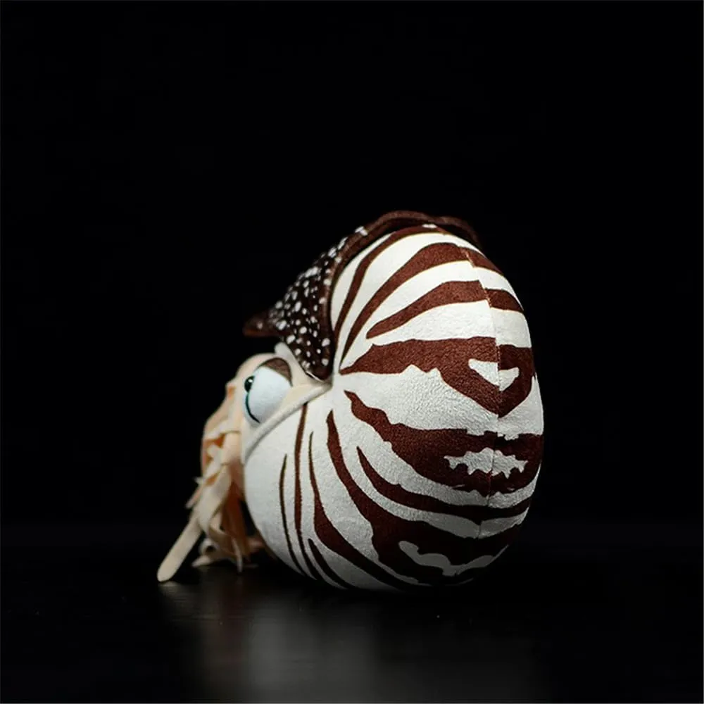 Lifelike Chambered Nautilus Plush Toy - Realistic Prehistoric Sea Creature Stuffed Animal for Marine Decor