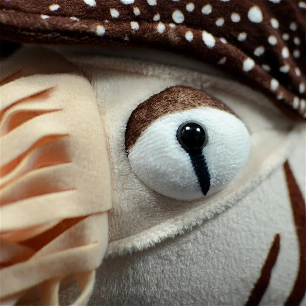 Lifelike Chambered Nautilus Plush Toy - Realistic Prehistoric Sea Creature Stuffed Animal for Marine Decor