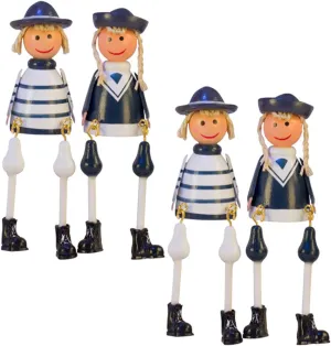 LIFKOME 2 Pairs Creative Wooden Hanging Doll Ornaments Micro Landscape Decorations for Desktop Handmade Figures and Craftsmanship for Home and Office Decor