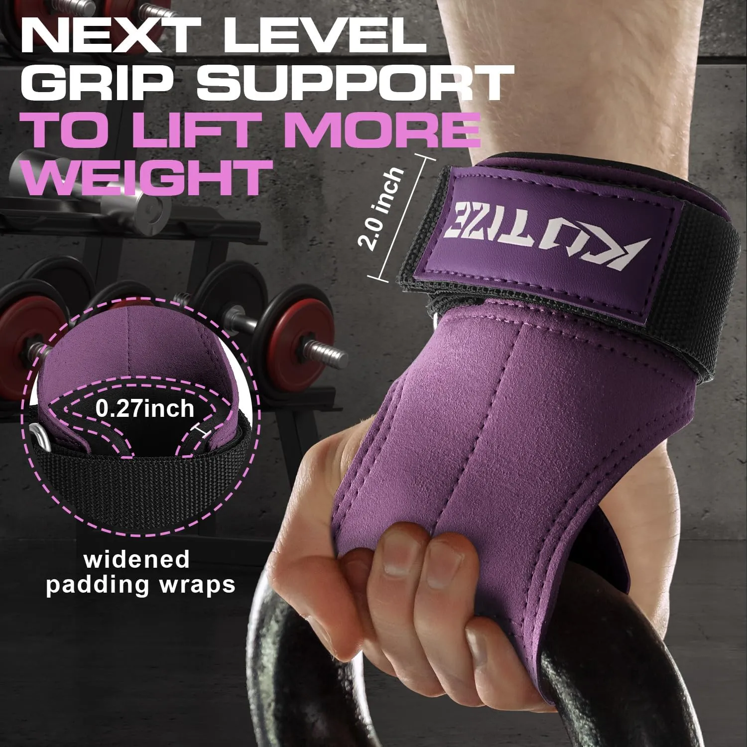 Lifting Straps, Weight Lifting Wrist Wraps for Weightlifting, Heavy Powerlifting, Deadlifts, Rows, Pull Ups, Adjustable Neoprene Padded Gym Workout Strength Training Wrist Hooks for Men/Women