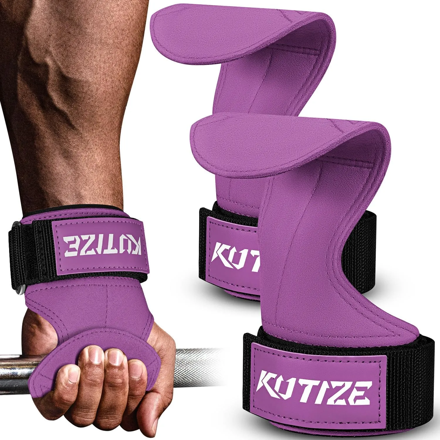 Lifting Straps, Weight Lifting Wrist Wraps for Weightlifting, Heavy Powerlifting, Deadlifts, Rows, Pull Ups, Adjustable Neoprene Padded Gym Workout Strength Training Wrist Hooks for Men/Women