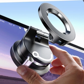 LISEN Suction Cup Phone Mount, 360 Adjustable for MagSafe Car Mount Maglock 360° Foldable Magnetic Phone Mount, Vacuum Magnetic Phone Holder Suction Cup Phone Stand for iPhone 16 Pro Max 15 14 13 12