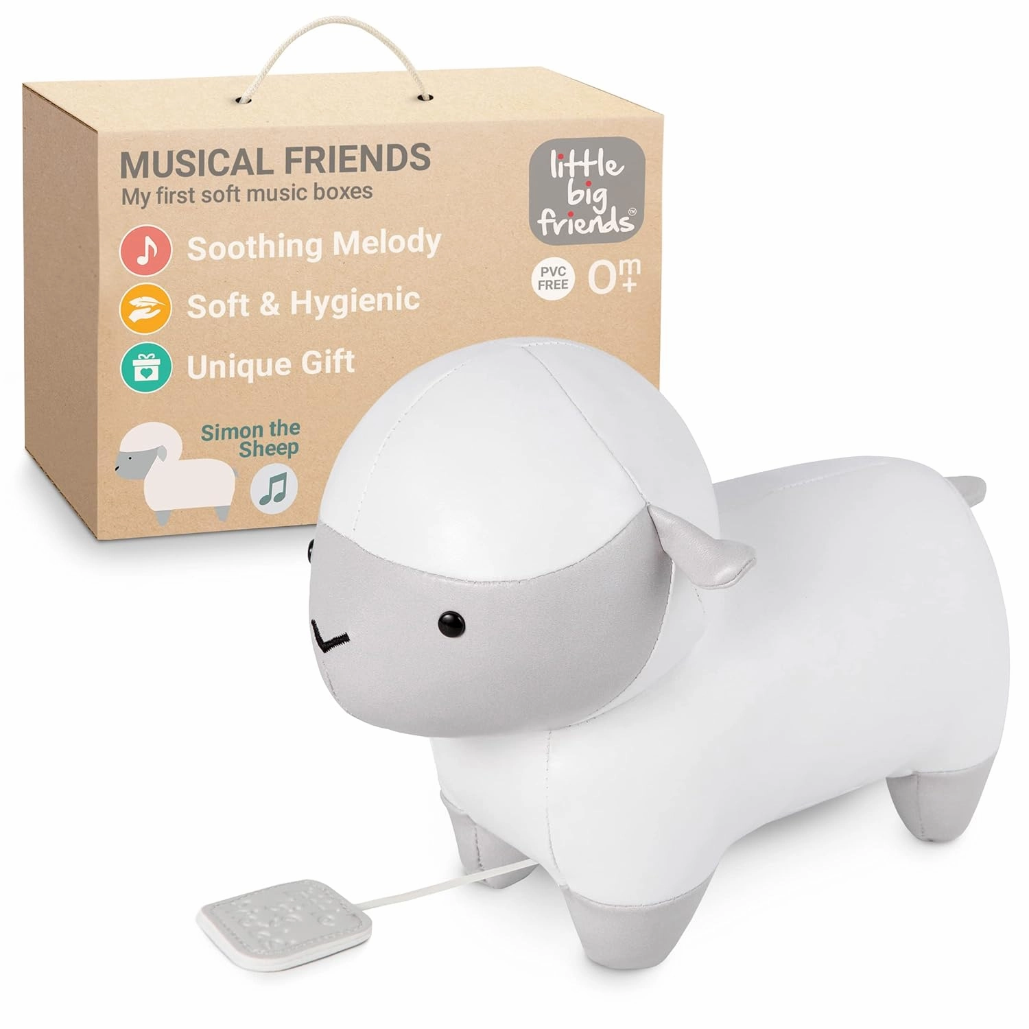 Little Big Friends Musical Friends | Pull String Cord Musical Toy for Baby | Special Stuffed Animal | Easy to Clean | Simon The Sheep
