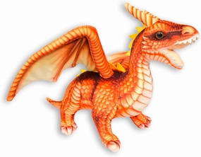 Little Flying Dragon - Cute Dinosaurs Stuffed Animal Plush Toy, 16.5 Inch Adorable Soft Dragon Toy Plushies Gifts for Kids Babies Toddlers (Orange)
