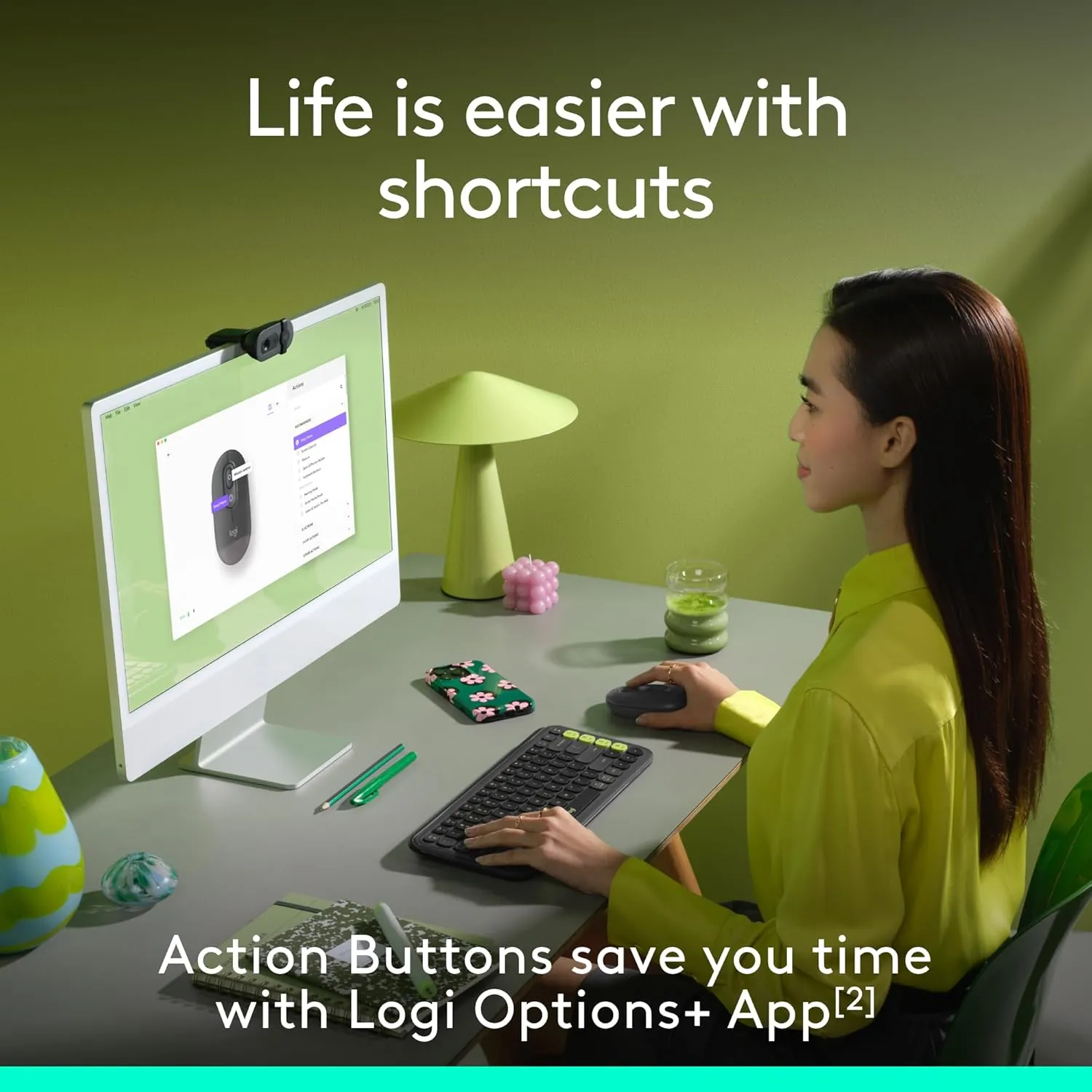 Logitech POP Mouse, Wireless Mouse with Customizable Emojis, SilentTouch Technology, Precision/Speed Scroll, Compact Design, Bluetooth, Multi-Device, OS Compatible - Graphite