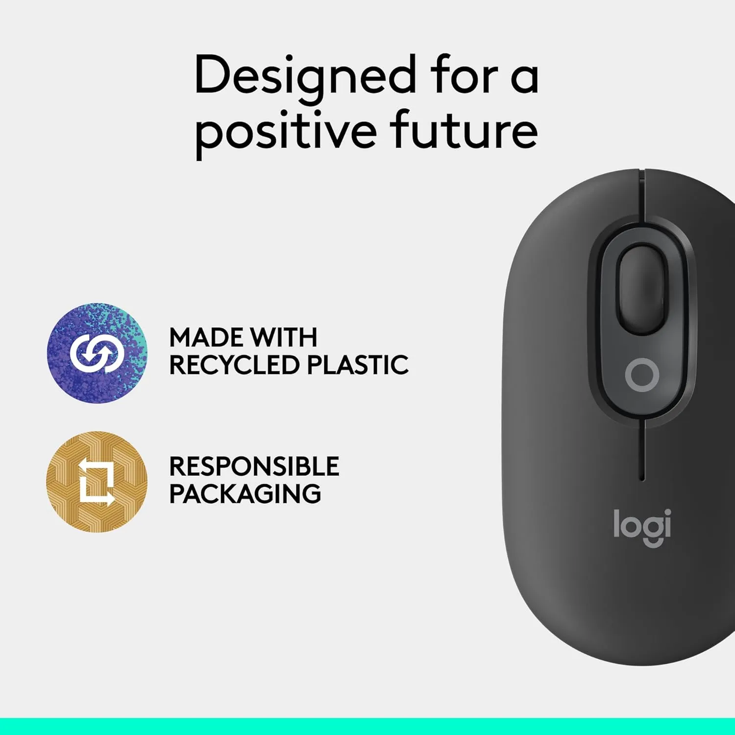 Logitech POP Mouse, Wireless Mouse with Customizable Emojis, SilentTouch Technology, Precision/Speed Scroll, Compact Design, Bluetooth, Multi-Device, OS Compatible - Graphite