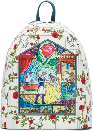 Loungefly Disney Beauty And The Beast Stained Glass Mini Backpack DARK BLUE NONE