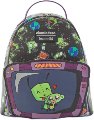 Loungefly Invader Zim GIR Collage T.V. Mini Backpack PURPLE NONE