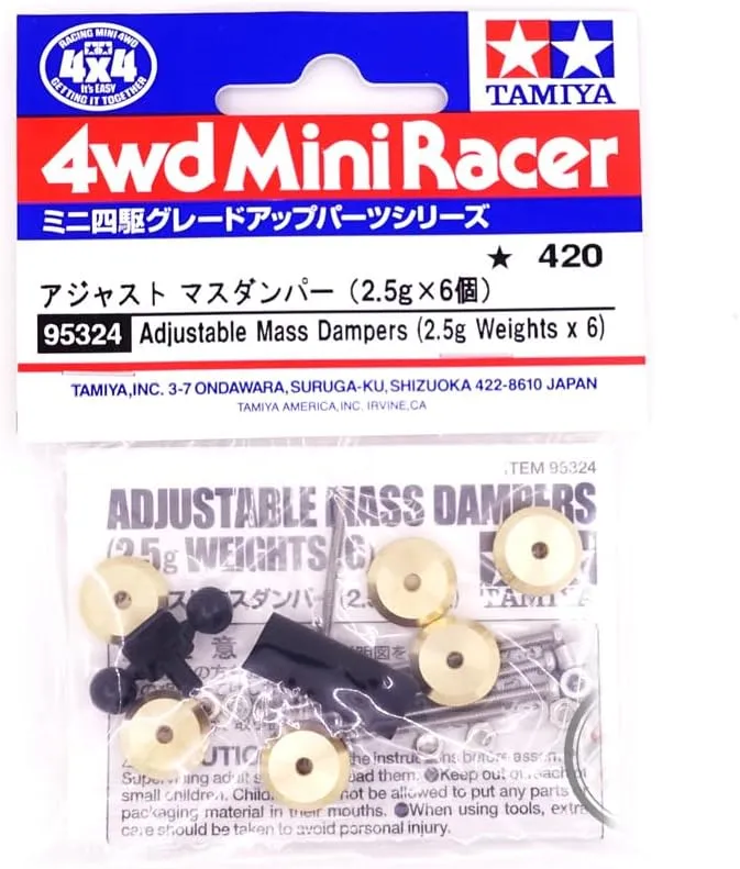 Lubosi 1 Bag Adjustable Mass Dampers 2.5g Weights x6 Spare Parts for 1/32 Scale TMIYA Mini 4WD Car Model