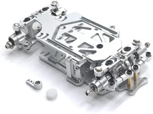 Lubosi HOT-RC01 1/28 Scale RWD RC Drift Car Wheelbase Adjustable Metal Chassis Frame KIT for Lubosi K969 K989 284131 MINI-Q - (Color: Silver)