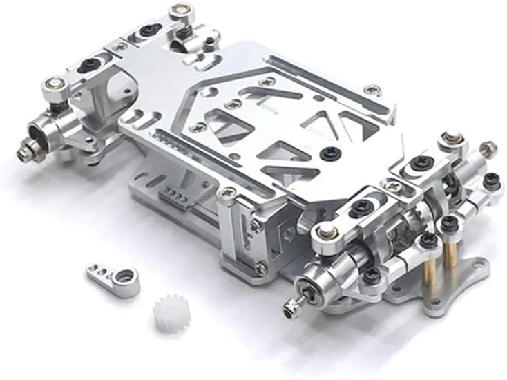 Lubosi HOT-RC01 1/28 Scale RWD RC Drift Car Wheelbase Adjustable Metal Chassis Frame KIT for Lubosi K969 K989 284131 MINI-Q - (Color: Silver)