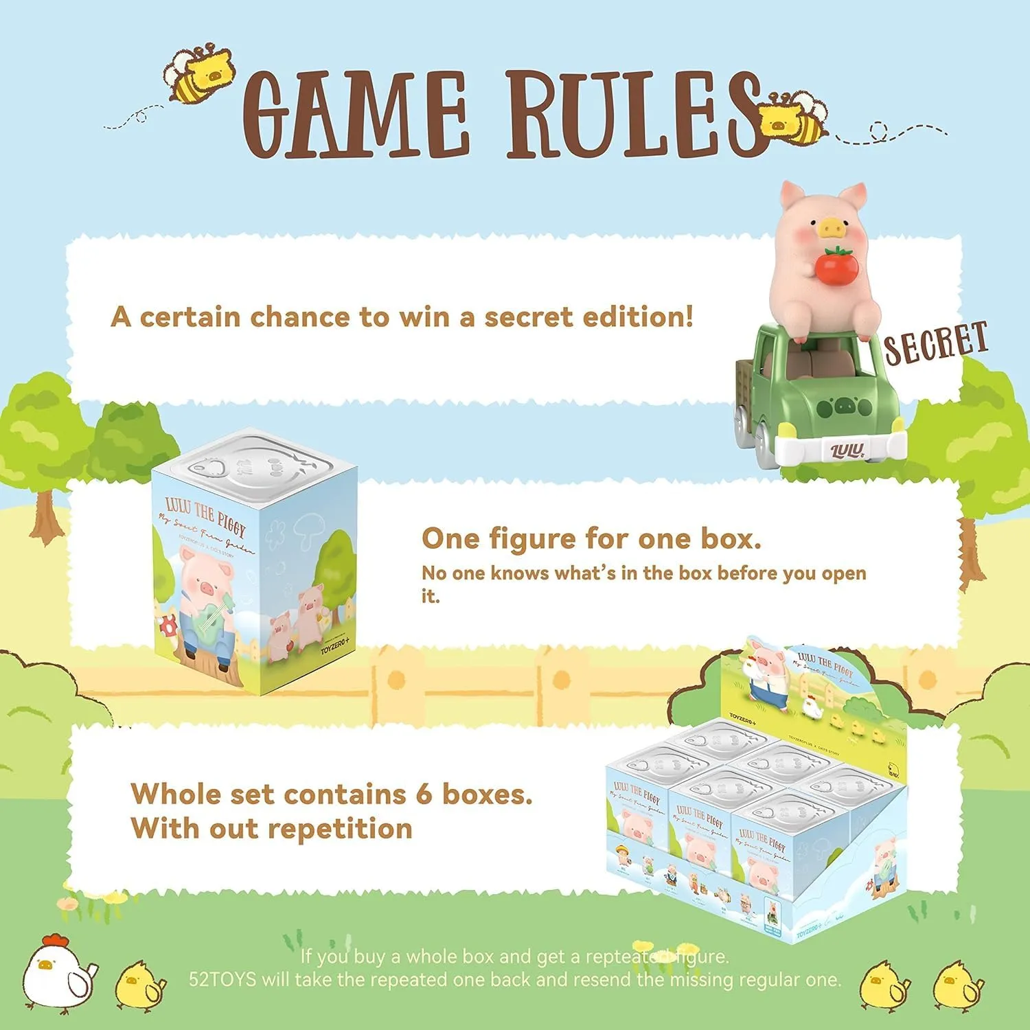 Lulu The Piggy My Sweet Farm Garden Series 1PC Cute Pig Blind Box Figures Collectible Toys Kawaii Birthday Gifts