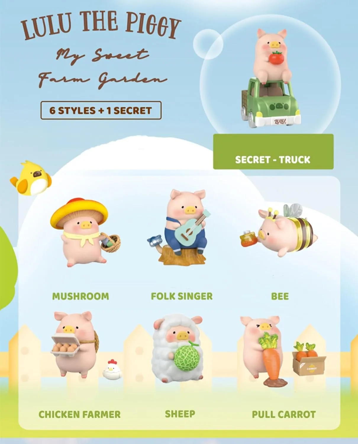 Lulu The Piggy My Sweet Farm Garden Series 1PC Cute Pig Blind Box Figures Collectible Toys Kawaii Birthday Gifts