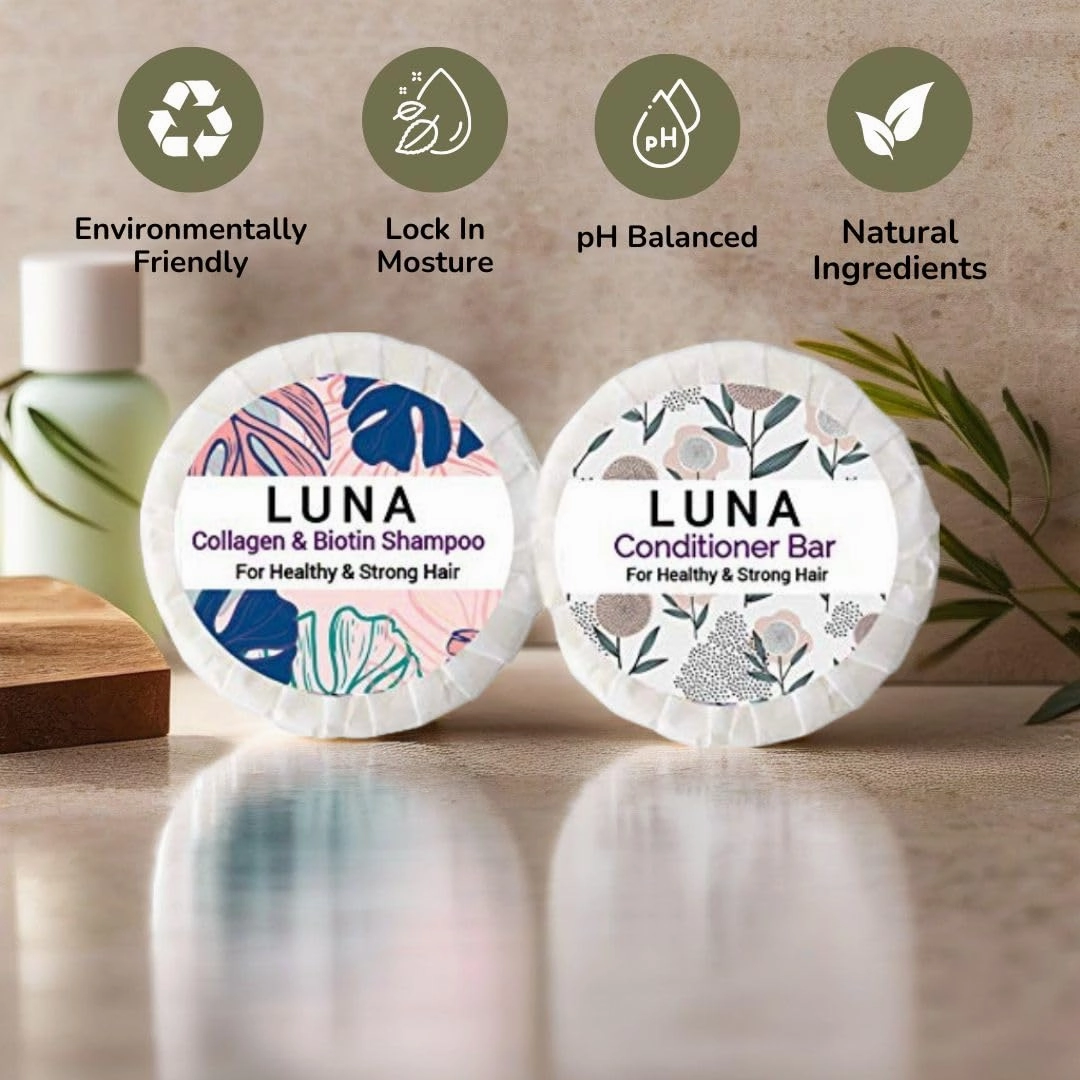Luna Collagen & Biotin Shampoo And Conditioner Bar (Shampoo & Conditioner Set)
