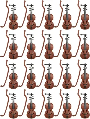 LUOZZY 40 Pcs Miniature Violin Model Tiny Violin Musical Instrument Dollhouse Mini Furniture Christmas Decoration