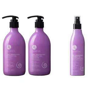Luseta Curl Enhancing Coconut Oil Shampoo & Conditioner Set and Leave in Conditioner for Curly Hair