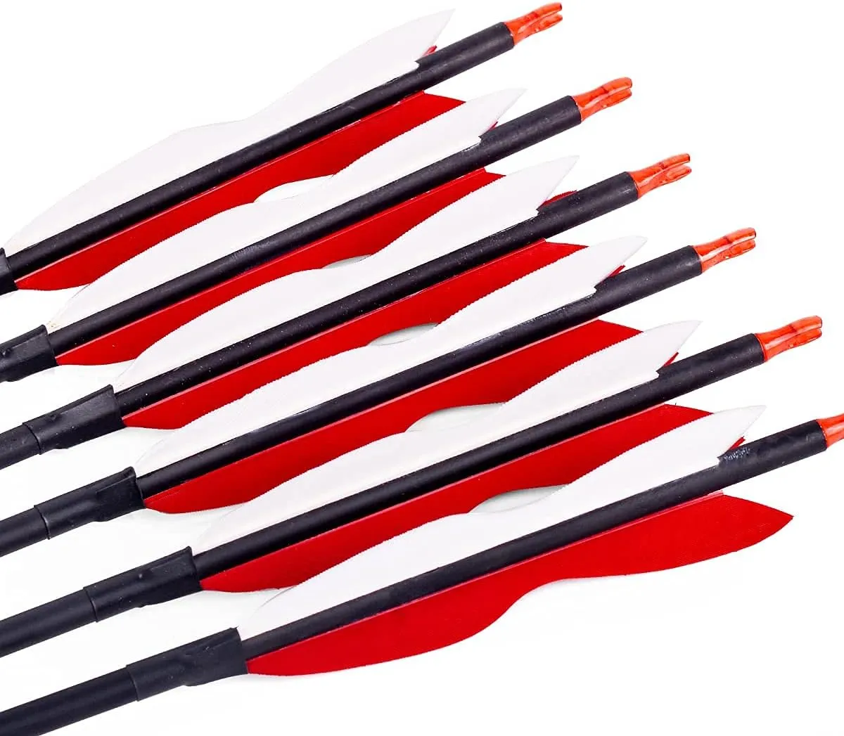 LWANO 31" Carbon Hunting Arrows Archery Target Practice Arrows with 5" Turkey Feathers Spine 500 for Recurve Bow and Compound Bow(Pack of 12)