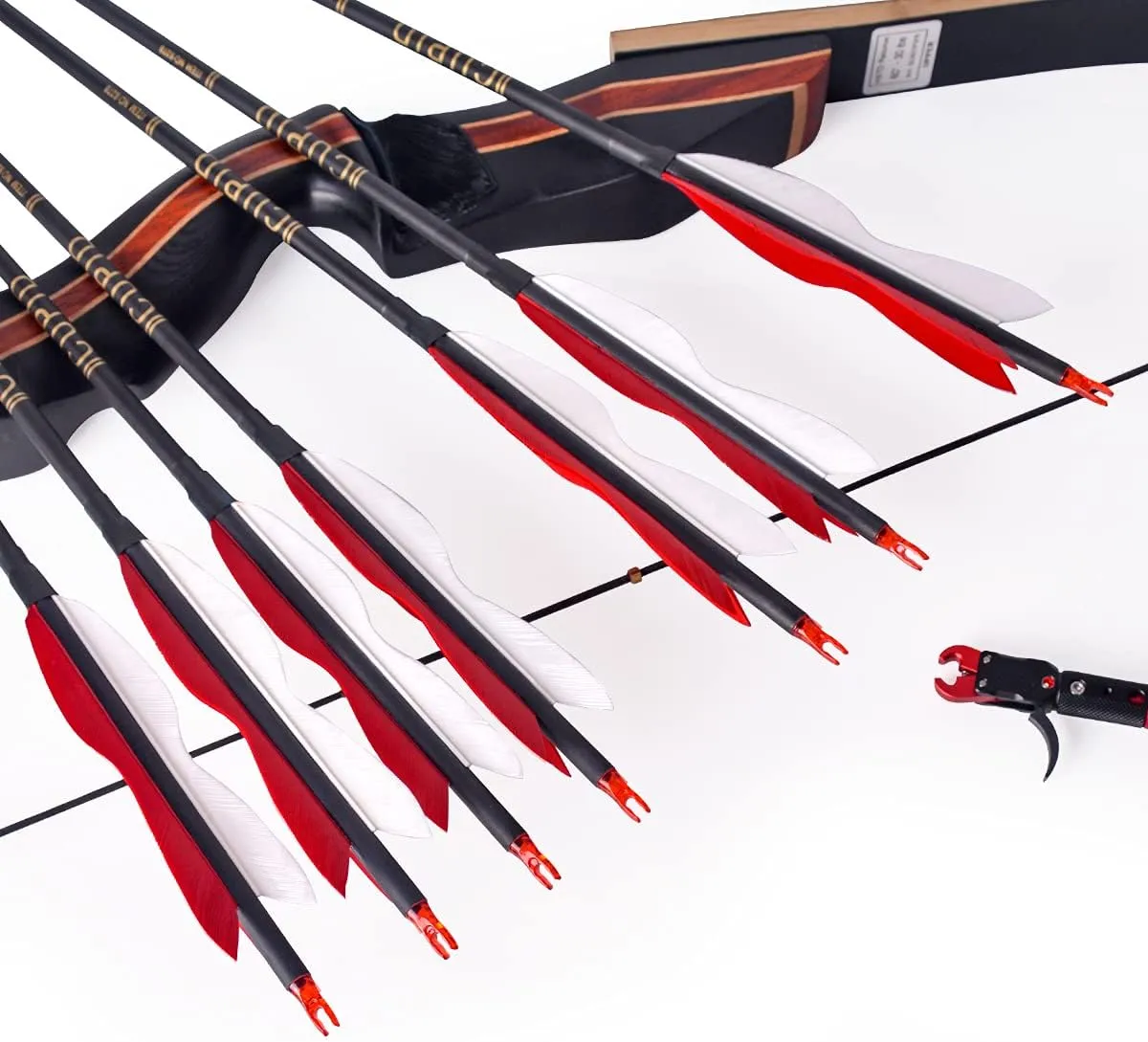 LWANO 31" Carbon Hunting Arrows Archery Target Practice Arrows with 5" Turkey Feathers Spine 500 for Recurve Bow and Compound Bow(Pack of 12)