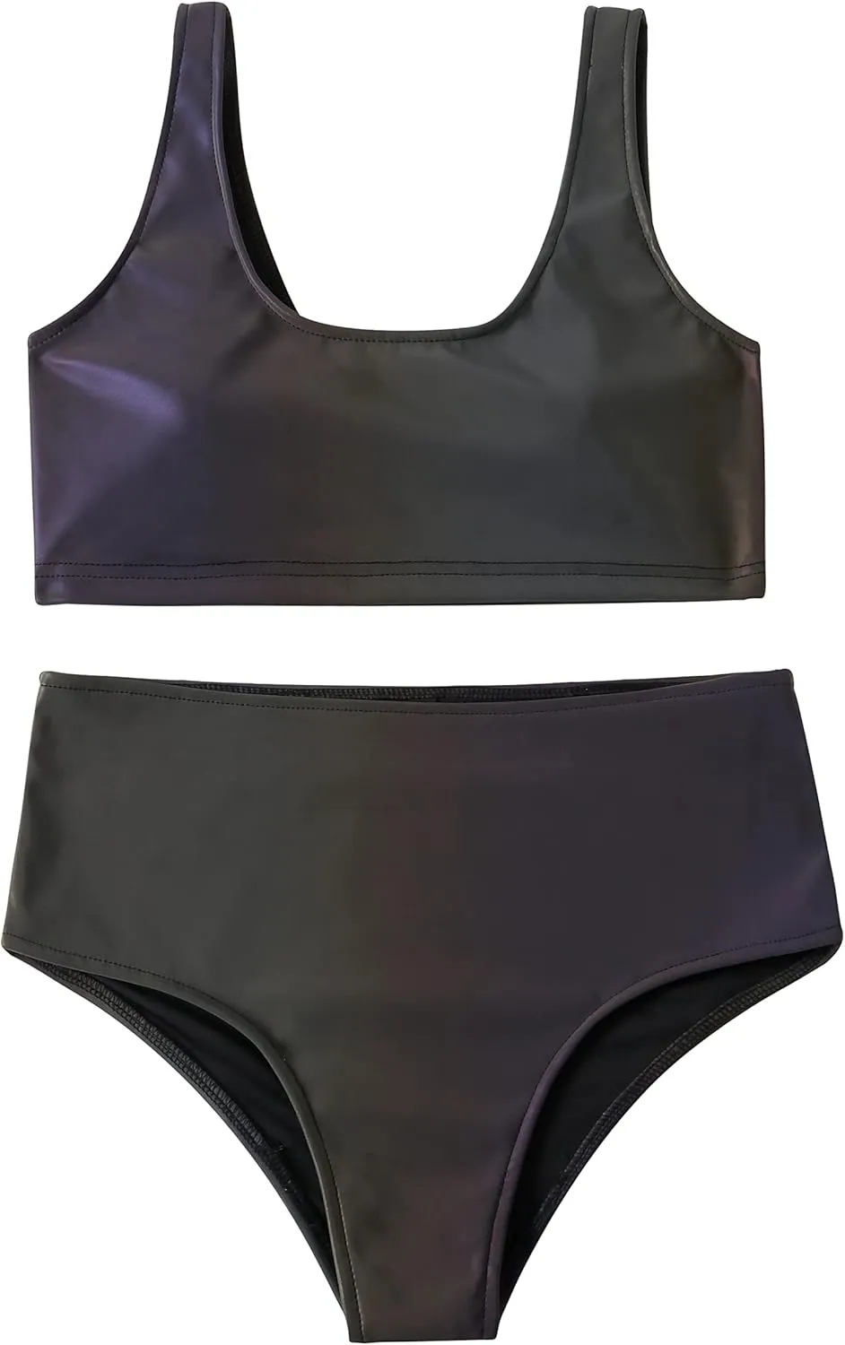 LZLRUN Rainbow Reflective Bikini Rave Set New Summer Women Shiny Glowing Swimwear Beachwear