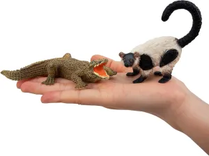 Madagascar Animals Figurines Toy with Meerkat Lemur Chameleon