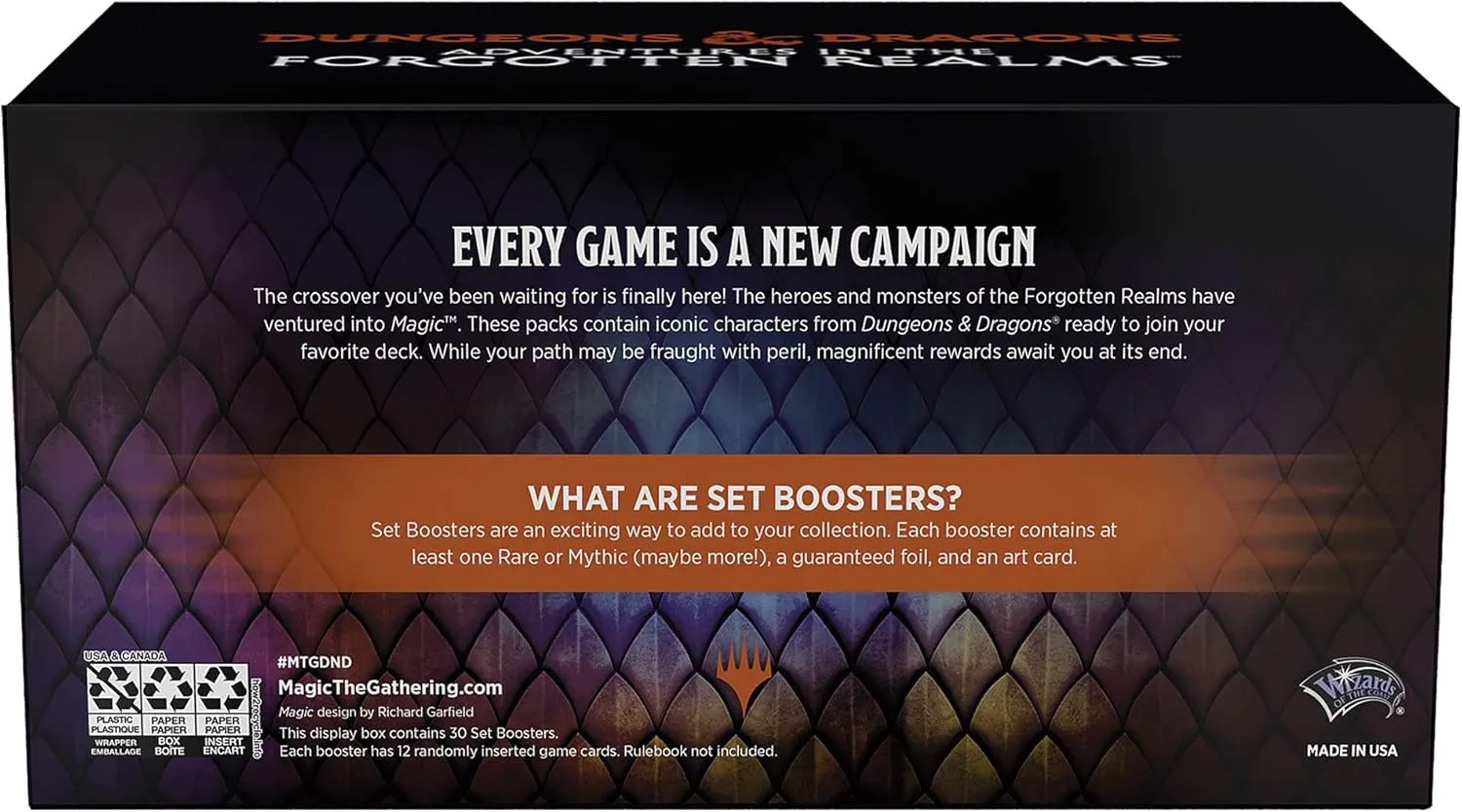 Magic: the Gathering Adventures in the Forgotten Realms Set Booster Box, 30 Packs, for Ages 13 