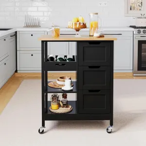 MaGiLL Kitchen Organizer Cart with Wheels White Kitchen Serving Cart for Dining Room Trolley Bar Auxiliary Furniture Home, 1