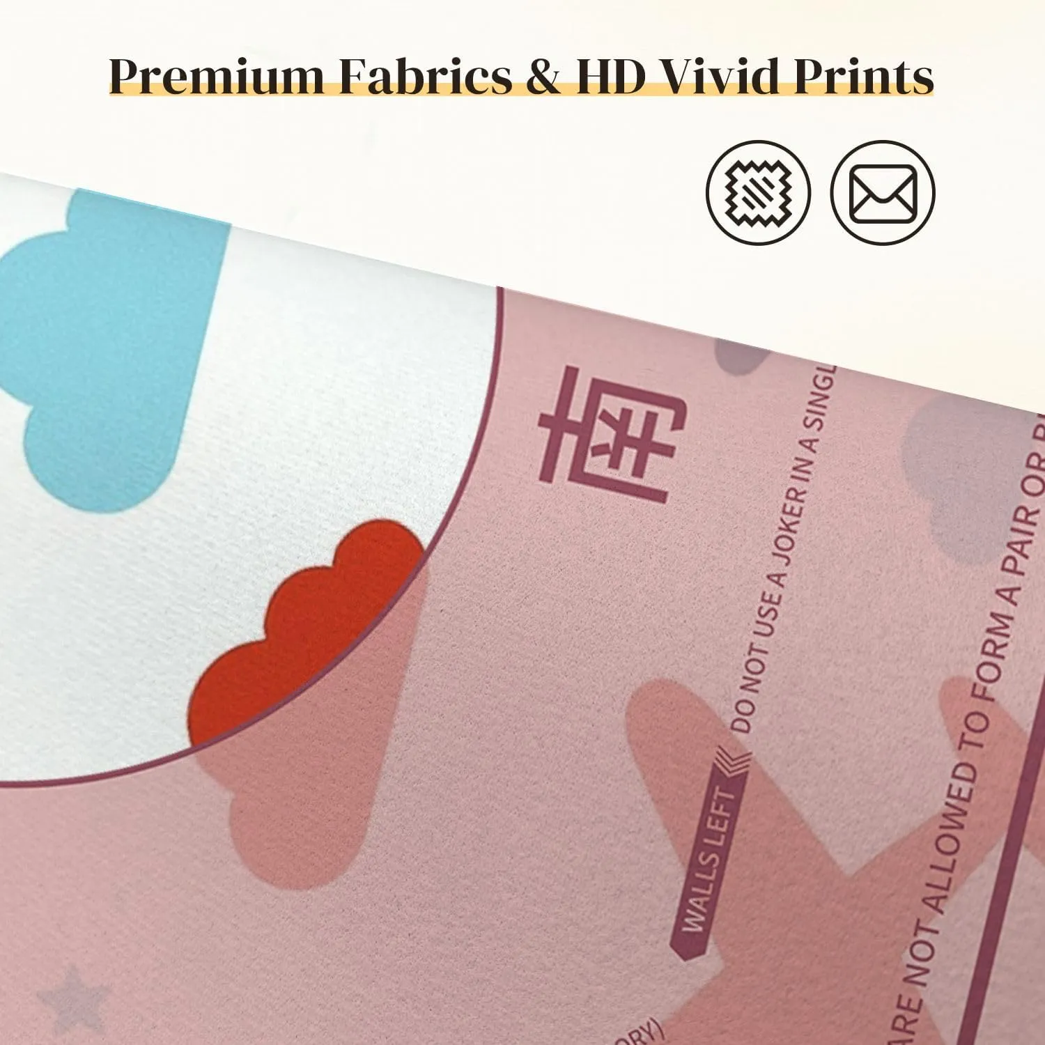 Mahjong Mat for Table Kids Seamless Airplanes Stars Clouds Colorful White Baby 31.5" x 31.5" Non-Slip Noise-Reducing Game Mat Premium Mahjong Accessories for Poker Dominoes Board Games
