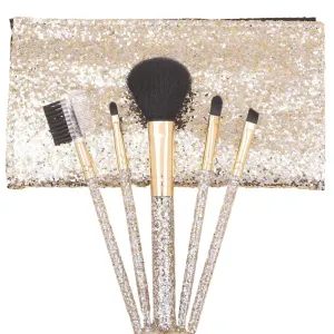 Makeup brush set 5 portable eye shadow brushes aluminum tube lip brush beauty tools eyebrow brush
