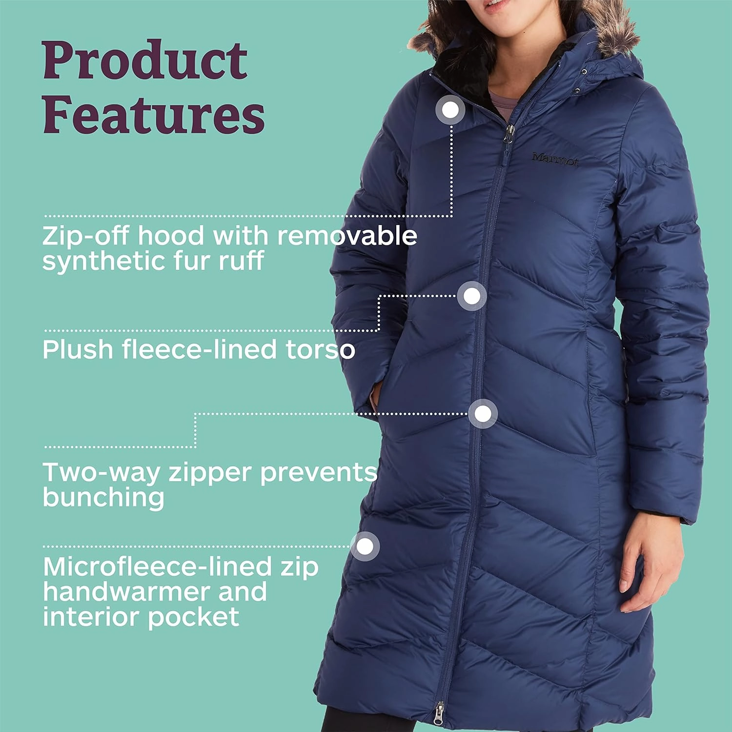 Marmot Women's Montreaux Full-Length Down Puffer Coat