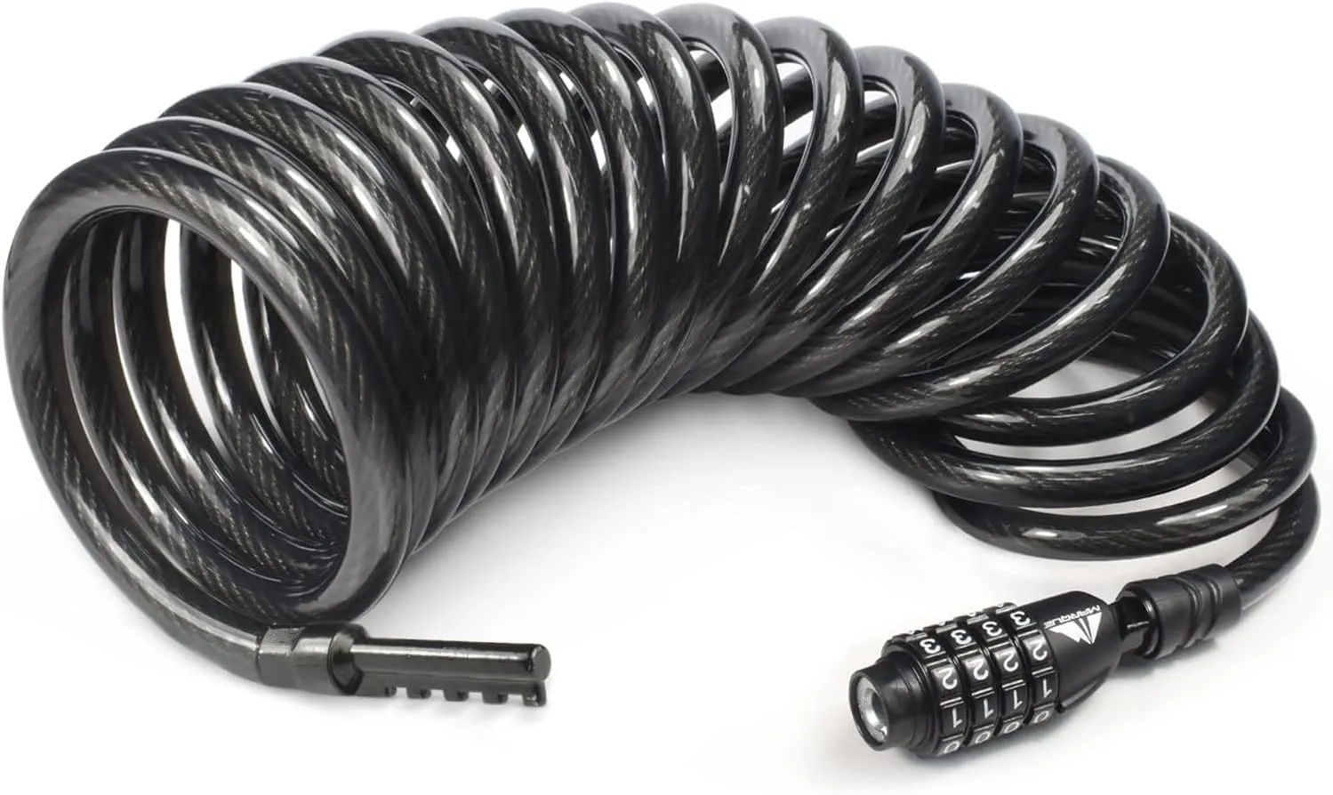 MARQUE Combination Bike Lock Cable- 3/8 inch (5FT, 10FT, 15FT, 25FT) Resettable Combination Lock, Anti-Theft Coiled Secutiry Cable for Bicycles, Kayaks, Paddle Boards, Gates and Outdoor Gear (15 FT)