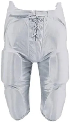 Martin Sports Adult Football Dazzle Game Pants with Pads, Integrated 7-Piece Pad Set, White (XXX-Large)