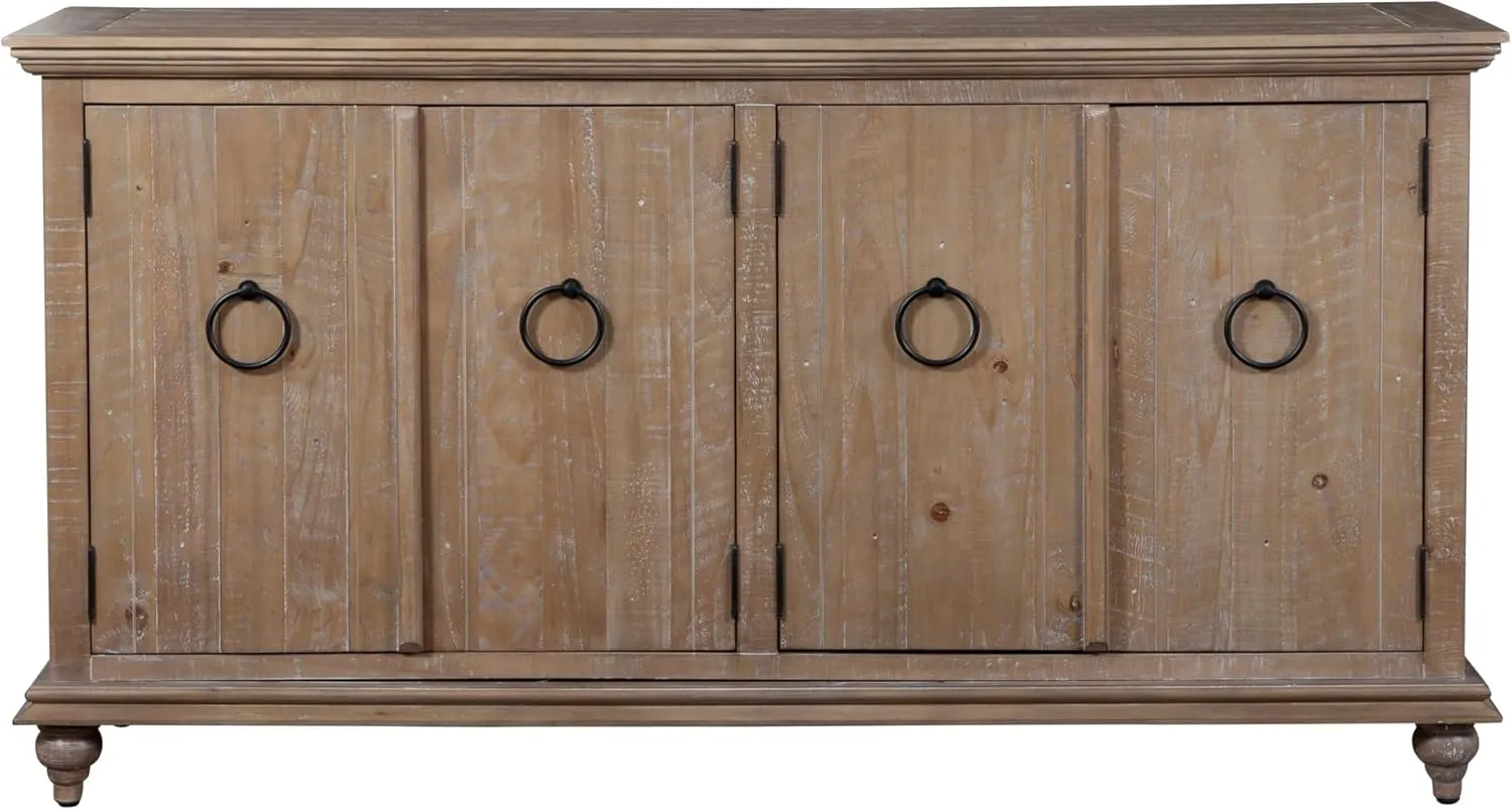 Martin Svensson Home Garden District TV Stand Credenza 100% Solid Wood, Driftwood Brown