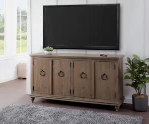 Martin Svensson Home Garden District TV Stand Credenza 100% Solid Wood, Driftwood Brown