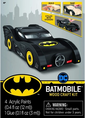 MasterPieces Batman - Mini Batmobile Wood Paint Set,7 x 5 x 1.5", Green