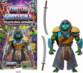 Masters of the Universe Mattel Origins Turtles of Grayskull Action Figure & Accessories, Leonardo Collectible Toy with 16 Joints, TMNT & Motu Crossover